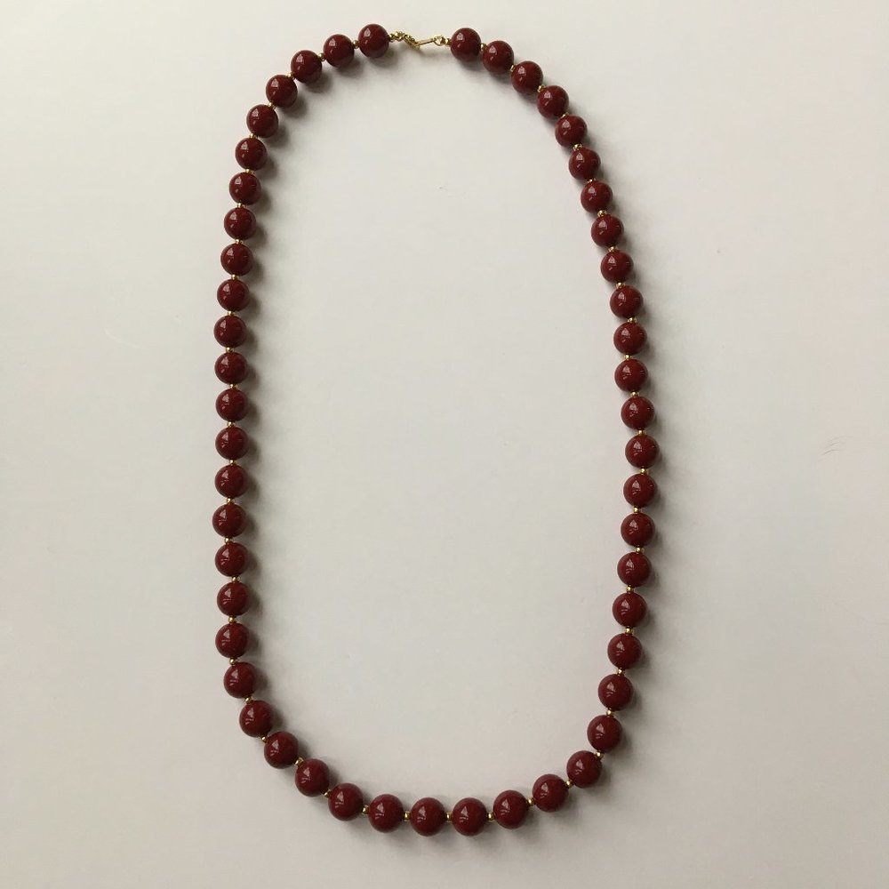 Burgundy Beaded Necklace